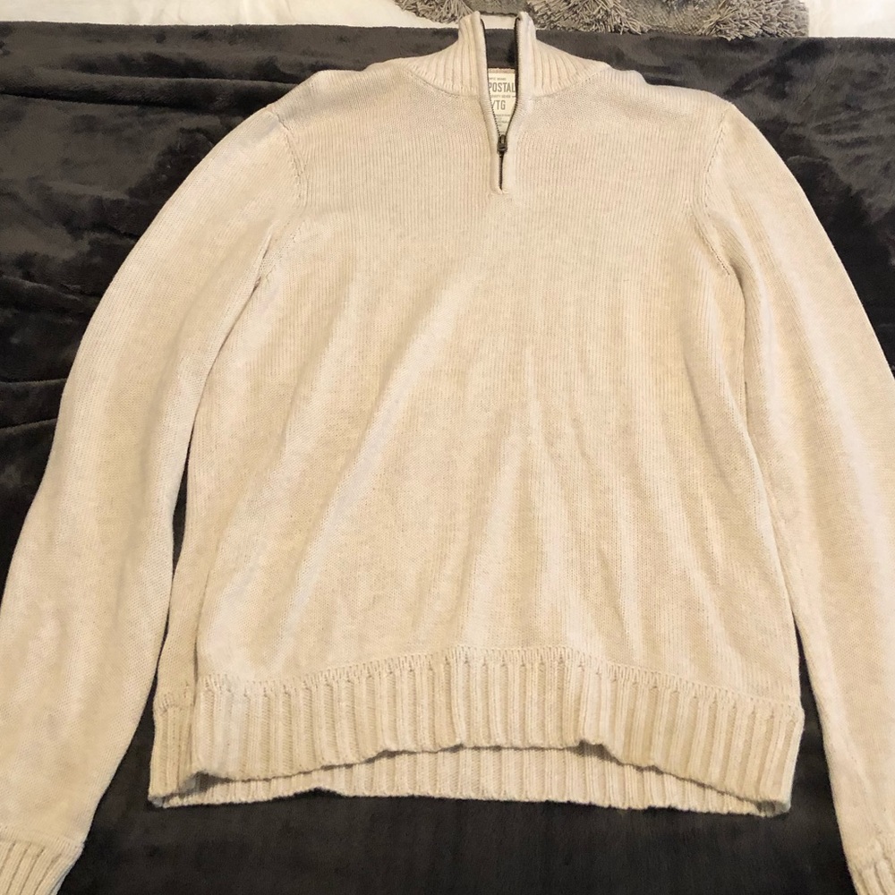Beige Aeropostale XL Quarter Zip Sweater